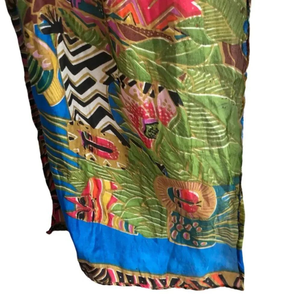 Printed Rectangular Scarf Animals Safari Galapagos Academia Preppy Travel